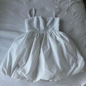 Amanda Uprichard Christine Dress White Strappy Dress Bubble Skirt